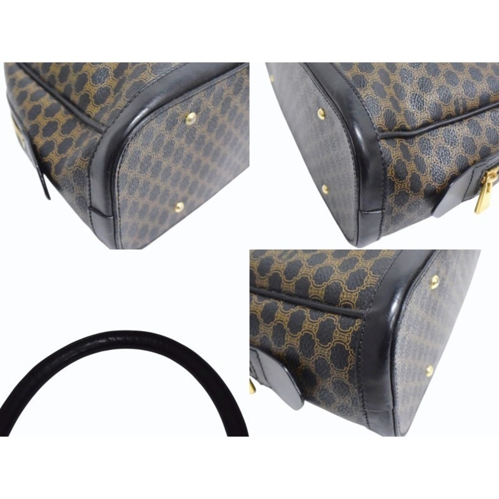 Celine Boston brown Macadam handbag black leather logo bag - Picture 9 of 9